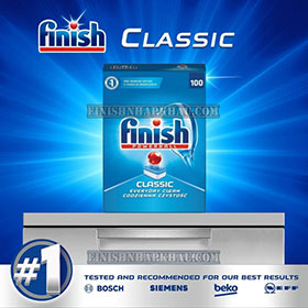 Hộp 100 viên rửa chén Finish Classic – (Hương Nguyên bản) – (Dành cho máy rửa chén 9-10-12 bộ).