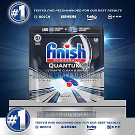 Túi 68 viên rửa chén Finish Quantum Ultimate (Công thức 2019 – Hàng siêu cao cấp với 16x tính năng trong 1 viên (Dành cho máy rửa chén 12-13-14-15 bộ).
