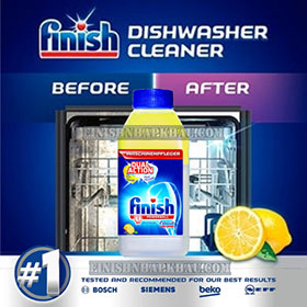 Chai 250ml dung dịch vệ sinh sạch sâu cặn bẩn máy rửa chén Finish (EU) – (Khuyên dùng 3 tháng 1 lần).