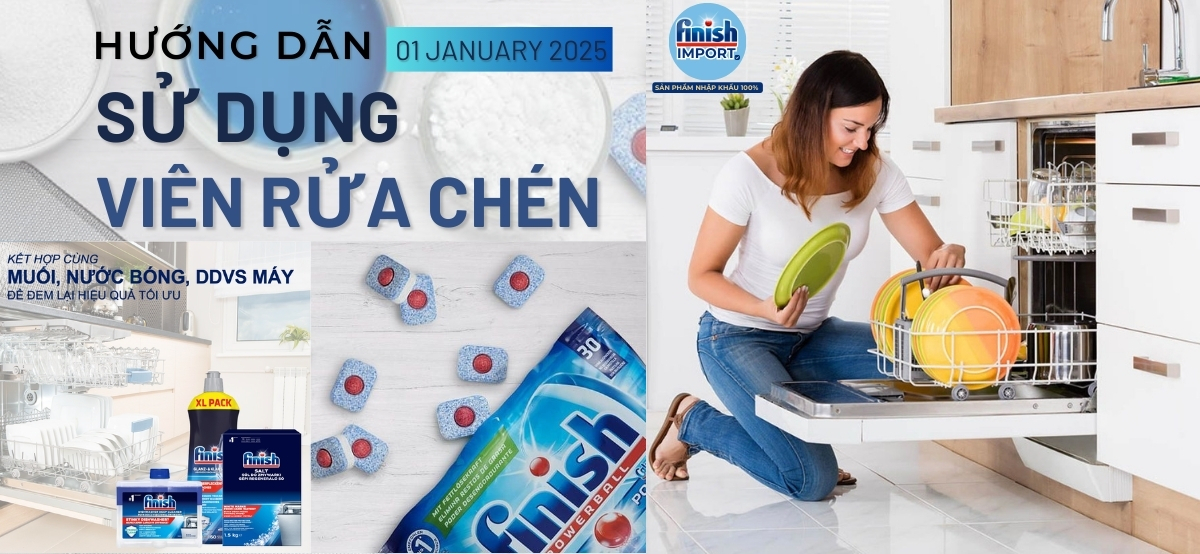 Hướng dẫn sử dụng viên rửa chén finish